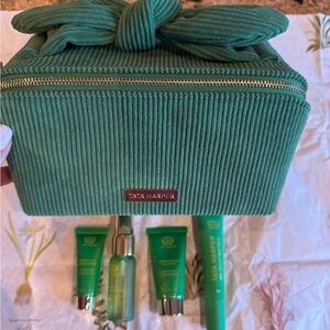 Tata Harper Green Cosmetic Organizer Bag